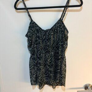 Guess Patterned Black and White Tank Top - Size S